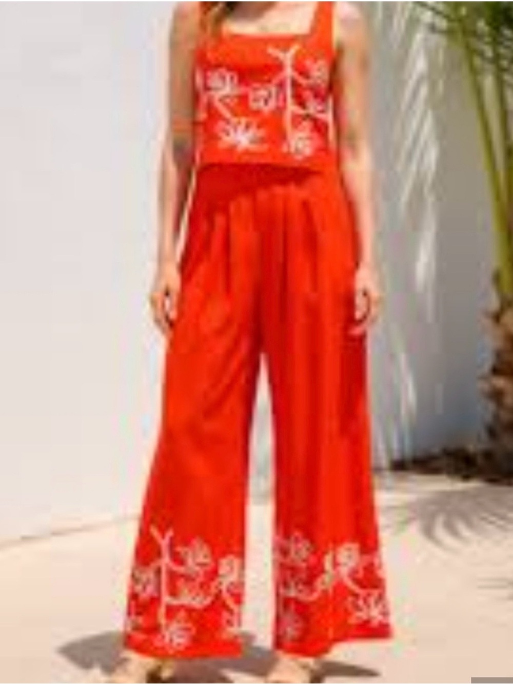 Alex Marie Lola Orange Embroidered Wide-Leg pants sizes 8NWT - Picture 2 of 9